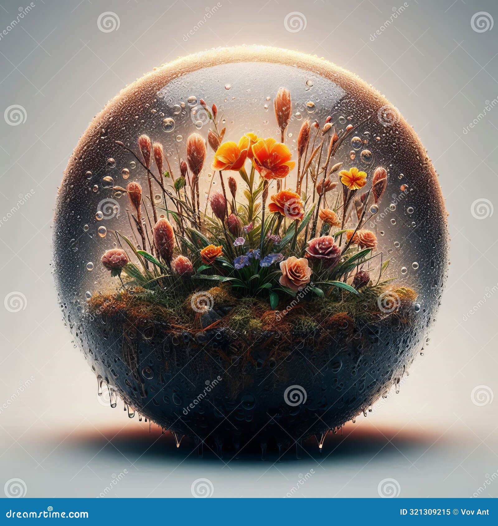 51 68. wet surface of a plastic flower pot after being watere
